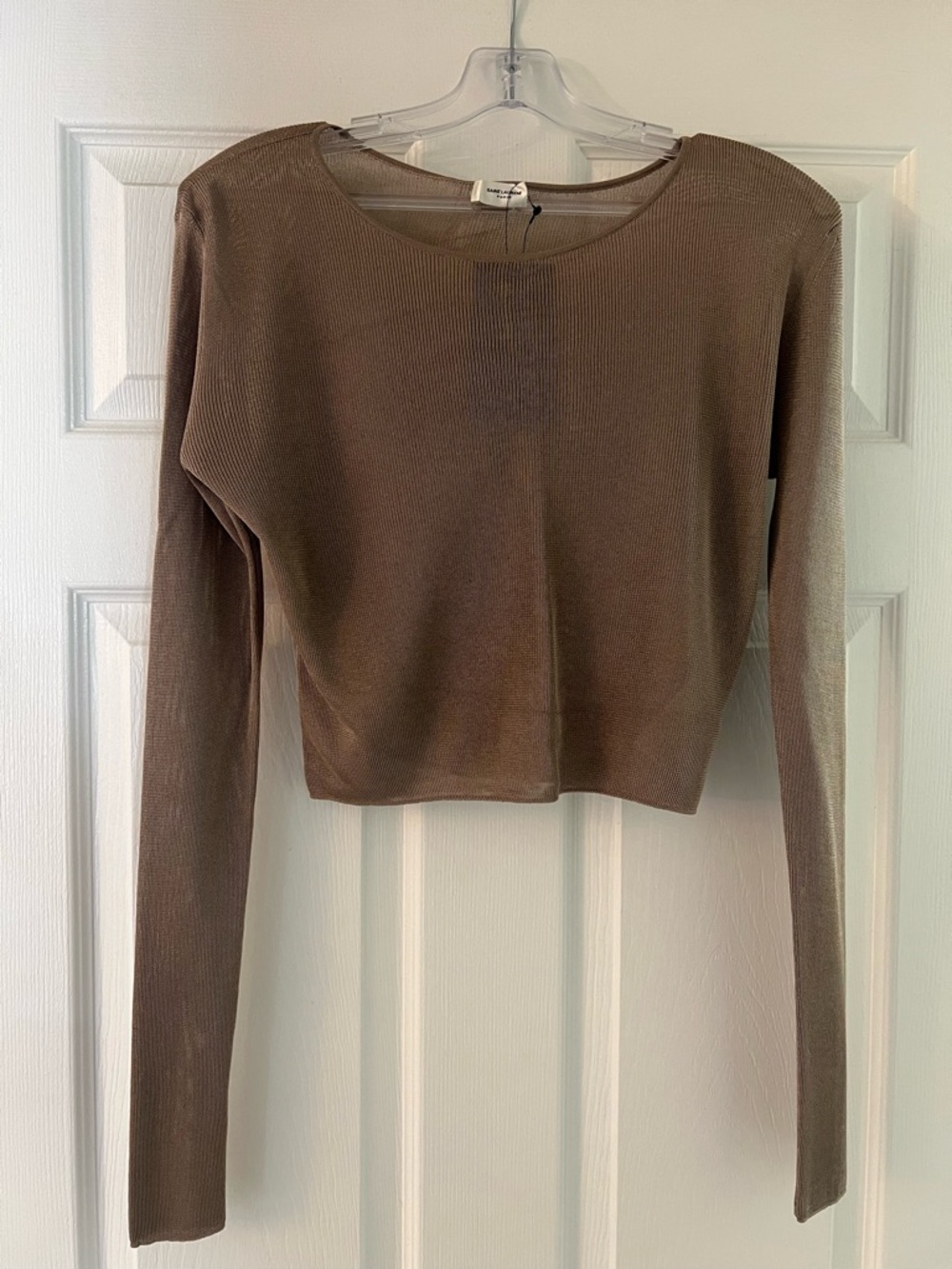 NWT Saint Laurent (YSL) Long-Sleeve Crop Top